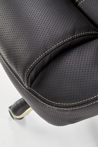 Fotel biurowy ergonomiczny czarny skórzany Carlo Intesi obrotowy z regulacją do biura