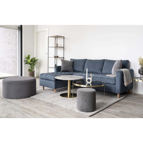Okrągły stolik kawowy Bolzano 70 cm biały marmur złoty glamour do salonu Intesi