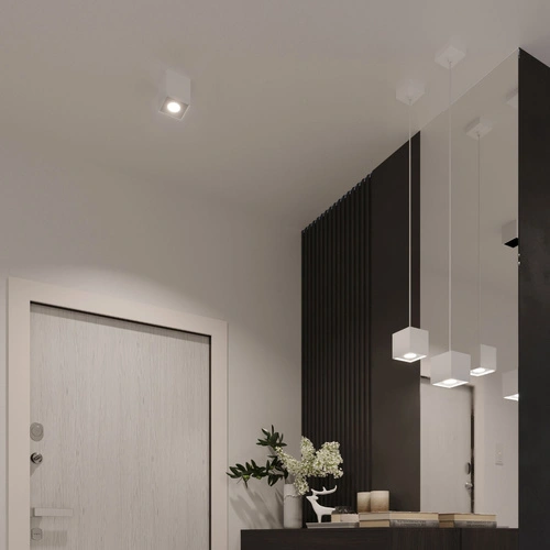 Kinkiet ścienny Quad biały nowoczesny aluminiowy do salonu i sypialni Sollux Lighting