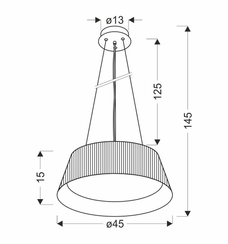 Lampa wisząca Umbria biało drewniana  1x24W LED klosz biały