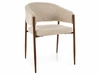 Krzesło Kapia tapicerowane beżowe z podłokietnikami do jadalni