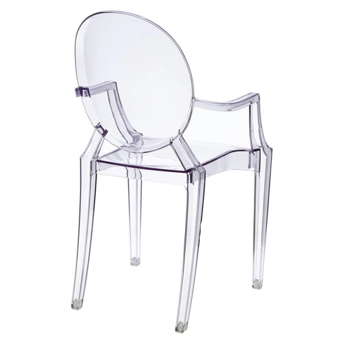 Krzesło do jadalni Royal transparentne inspirowane Louis Ghost sztaplowane nowoczesne