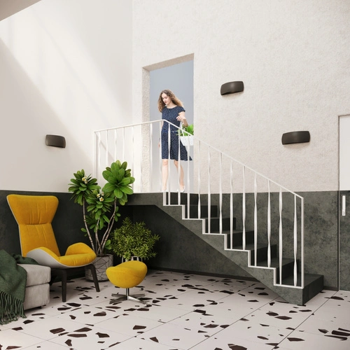 Kinkiet ścienny Pontius czarny nowoczesny ceramiczny do salonu i sypialni Sollux Lighting