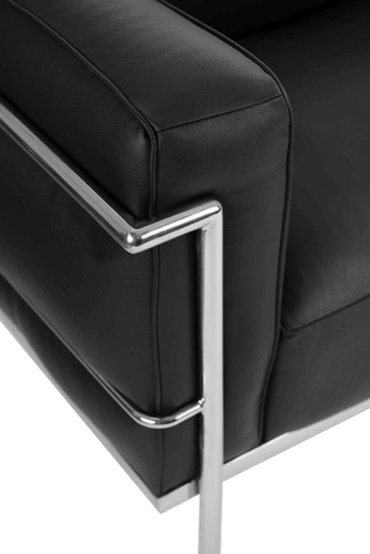 Sofa 3 osobowa Soft GC czarna skóra naturalna nowoczesna do salonu D2.DESIGN