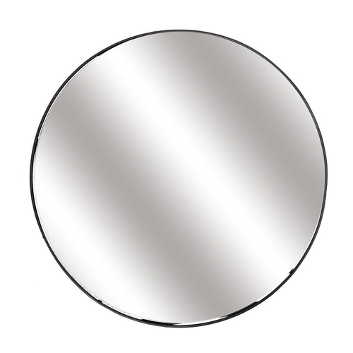 Lustro okrągłe Cirko 45 cm z półką do łazienki i przedpokoju czarne nowoczesne