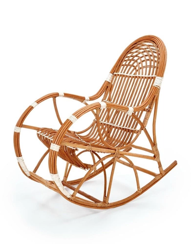 Fotel bujany Kalma wiklinowy boho do salonu i na taras naturalny retro wygodny