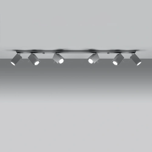 Plafon sufitowy MERIDA 6L szary nowoczesny metalowy do salonu kuchni i jadalni SOLLUX