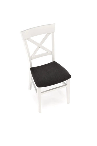 Krzesło drewniane Tutti Intesi do jadalni i kuchni białe tapicerowane nowoczesne z oparciem