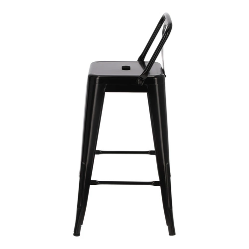 Hoker Paris Back short 66cm czarny        insp.Tolix OUTLET