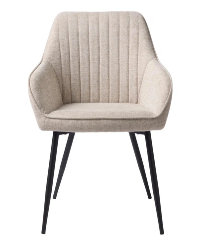 Krzesło Nolan do jadalni tapicerowane z podłokietnikami piaskowe