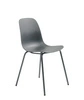 Krzesło do jadalni Whitby szare nowoczesne z tworzywa na metalowych nogach