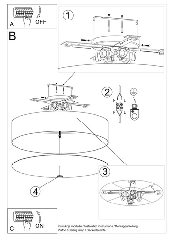 Plafon sufitowy okrągły Skala 70 biały nowoczesny do salonu kuchni i sypialni Sollux