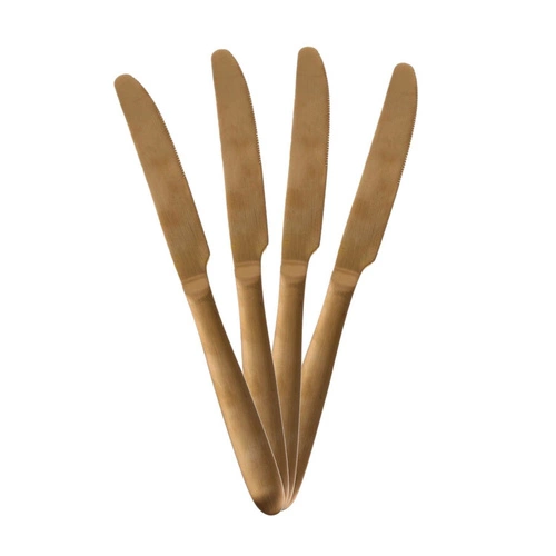 Złoty zestaw sztućców obiadowych Charbon Intesi 16 elementów stal nierdzewna do zmywarki