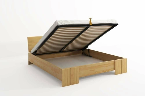 Łóżko drewniane do sypialni Vestre Maxi 160x220 z pojemnikiem personalizowane