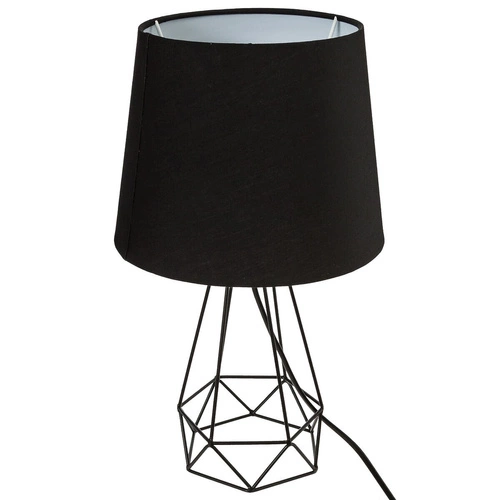Lampka nocna Moca Atmosphera czarna nowoczesna z abażurem do sypialni lub salonu