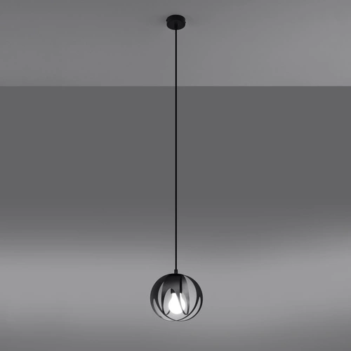 Lampa wisząca kula Tulos czarna nowoczesna do salonu i jadalni Sollux Lighting