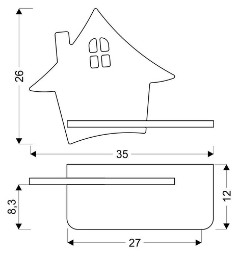 Kinkiet House lampa 4W LED 4000K kl iq kids szary