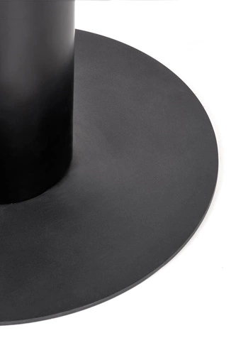 Stół Tiano okrągły rozkładany czarny marmur nowoczesny do jadalni i salonu 120-160 cm