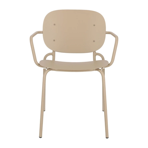 Krzesło metalowe Si-Si Arm SCAB Design beżowe z podłokietnikami do ogrodu i tarasu