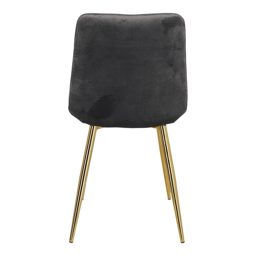 Krzesło do jadalni Pilo szare welurowe tapicerowane glamour na złotych nogach Intesi
