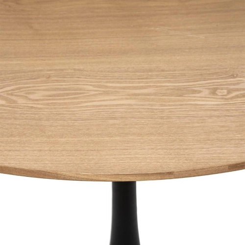 Stół okrągły Elias 102 cm do jadalni loftowy dąb z czarną nogą Atmosphera