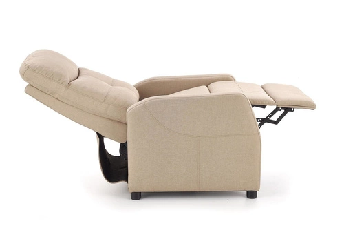 Fotel rozkładany do salonu Dativo beżowy nowoczesny tapicerowany z funkcją spania Intesi