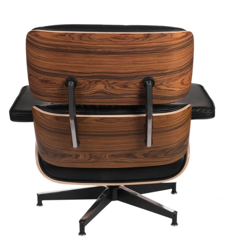 Fotel wypoczynkowy Vip skórzany czarny obrotowy nowoczesny do salonu inspirowany Lounge Chair