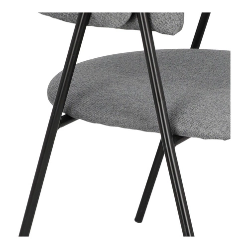 Krzesło tapicerowane Larisa szare z podłokietnikami loftowe do jadalni i kuchni Intesi