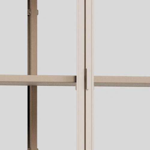 Witryna Seaford szara metalowa loftowa do salonu na alkohol 77 cm