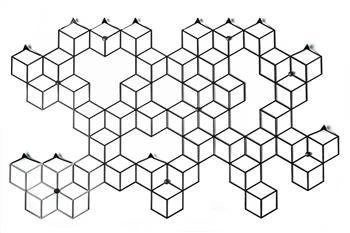 Nowoczesny wieszak ścienny metalowy Stiga XL Black do przedpokoju czarny Polyhedra 97 cm