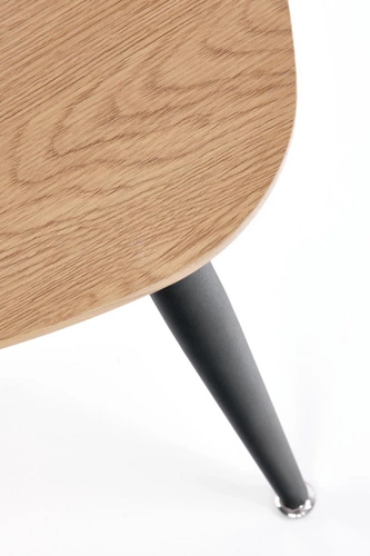 Zestaw 2 stolików kawowych Minessa owalny loftowy dąb i czarny metal do salonu Intesi