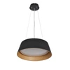 Lampa wisząca Umbria czarno drewniana  1x24W LED klosz biały