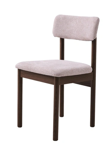 Krzesło do jadalni Canora tapicerowane piaskowe na dębowych nogach