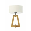 Lampka nocna Clio nowoczesna drewniana z abażurem ecru do sypialni lub salonu personalizowana