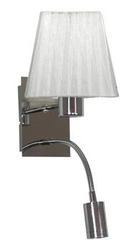 Kinkiet Sylwana 1x40W E14 + LED z wyłącznikiem chrom / biały kwadrat
