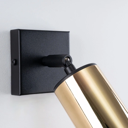 Kinkiet ścienny WINX nowoczesny czarny złoty stalowy do salonu i sypialni SOLLUX LIGHTING