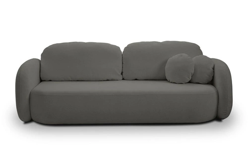 Sofa rozkładana Salby antracytowa 3 osobowa z funkcją spania i pojemnikiem do salonu