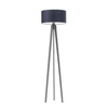 Lampa podłogowa trójnóg MIAMI granatowy abażur drewno glamour do salonu personalizowana