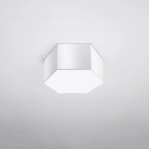 Plafon sufitowy Sunde biały nowoczesny heksagonalny do salonu, kuchni lub sypialni Sollux