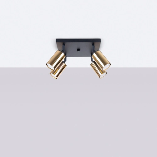 Plafon sufitowy WINX 4 nowoczesny czarny złoty do salonu i sypialni SOLLUX LIGHTING