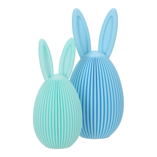 Intesi figurka wielkanocna Jajko z uszami duże niebieskie nowoczesna dekoracja na stół lub komodę