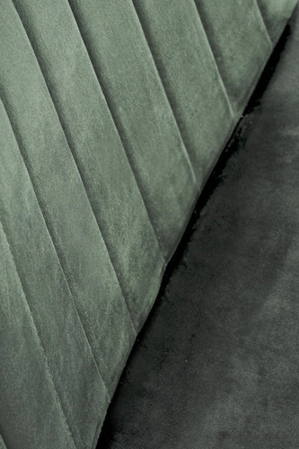 Krzesło do jadalni Vivia Intesi zielone tapicerowane welurowe nowoczesne na czarnych nogach