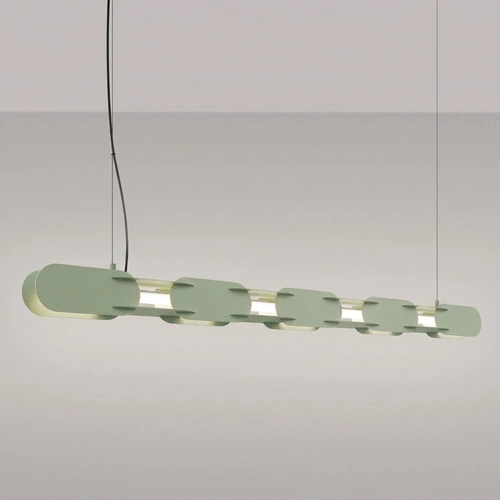 Lampa wisząca LED CHAIN 158 szałwiowa nowoczesna nad wyspę