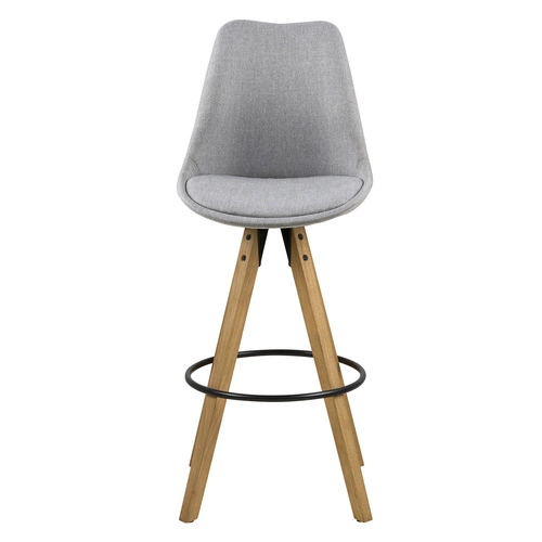 Stołek barowy Dima Melange grey/wood z drewnianymi nogami