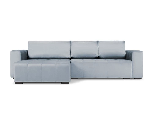 Narożnik z funkcją spania Luca Light Blue Velvet dwustronny