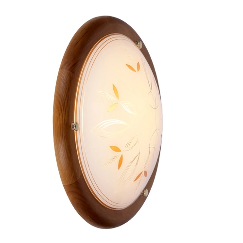 Plafon Rustica 30 okrągły drewniany do jadalni i przedpokoju klasyczny dąb E27