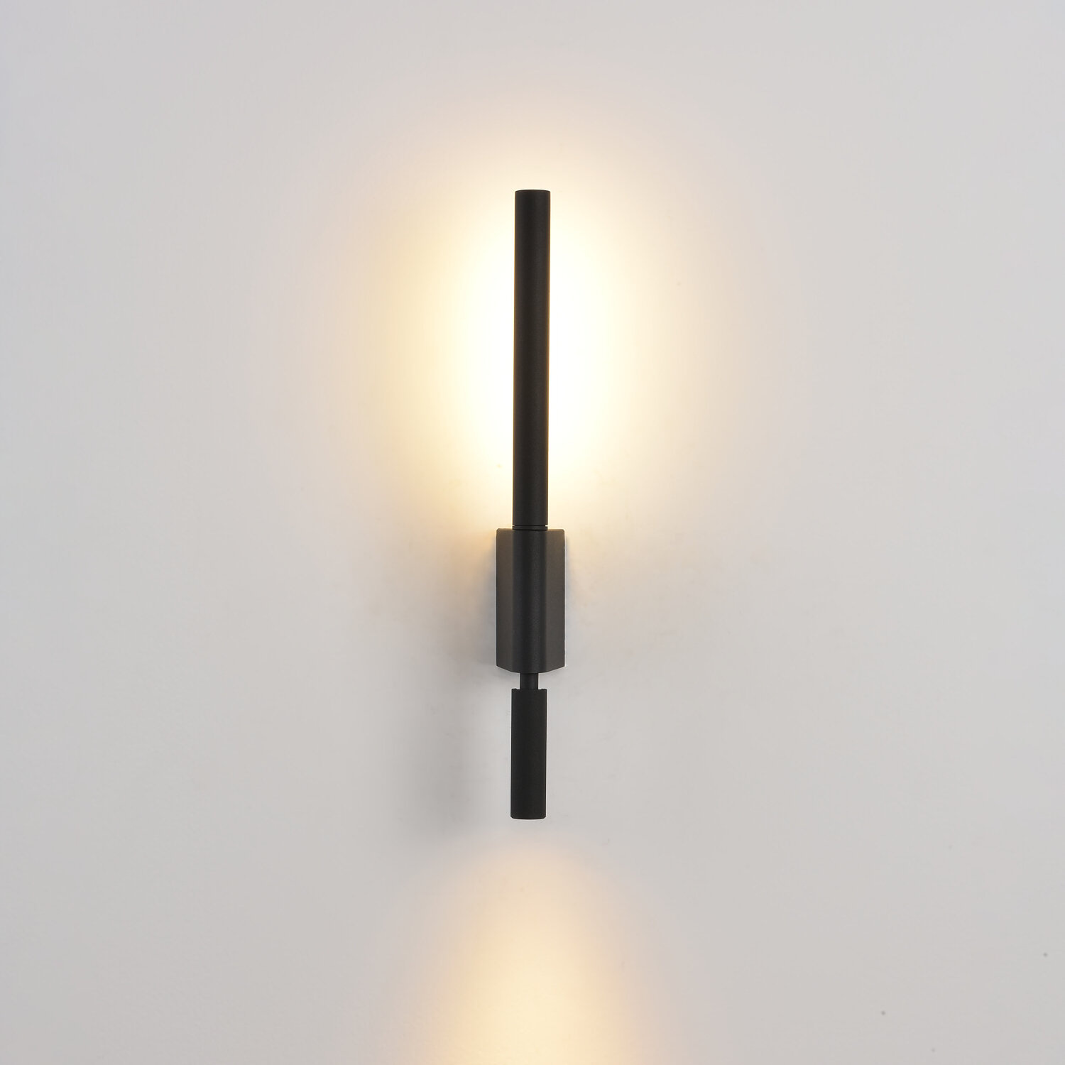 Kinkiet ścienny LED EXPLORE czarny nowoczesny z włącznikiem do sypialni 43 cm