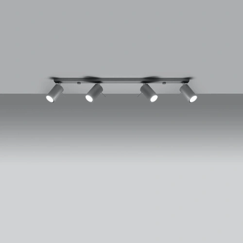 Plafon sufitowy RING 4L szary nowoczesny loftowy metalowy do salonu, kuchni i sypialni