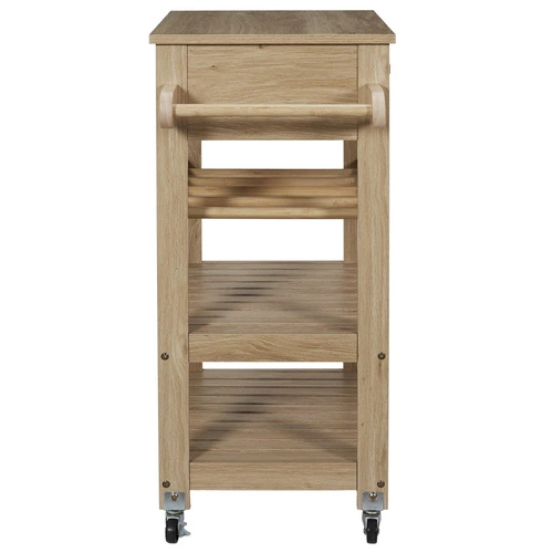 Intesi Klaus drewniany wózek kuchenny na kółkach pojemny skandynawski do kuchni i jadalni