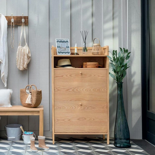 Wazon szklany Long 79 cm niebieski wysoki nowoczesny dekoracyjny do salonu